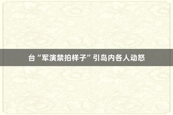 台“军演禁拍样子”引岛内各人动怒